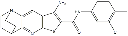 5-amino-N-(3-chloro-4-methylphenyl)-7-thia-1,9-diazatetracyclo[9.2.2.0~2,10~.0~4,8~]pentadeca-2(10),3,5,8-tetraene-6-carboxamide Struktur