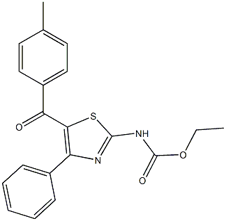 ethyl 5-(4-methylbenzoyl)-4-phenyl-1,3-thiazol-2-ylcarbamate Struktur