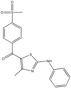 (2-anilino-4-methyl-1,3-thiazol-5-yl)[4-(methylsulfonyl)phenyl]methanone Struktur