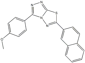 methyl 4-[6-(2-naphthyl)[1,2,4]triazolo[3,4-b][1,3,4]thiadiazol-3-yl]phenyl ether Struktur