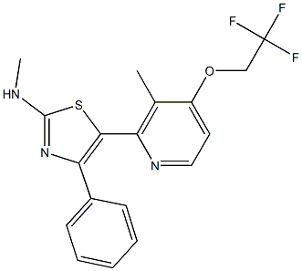 N-methyl-N-{5-[3-methyl-4-(2,2,2-trifluoroethoxy)-2-pyridinyl]-4-phenyl-1,3-thiazol-2-yl}amine Struktur