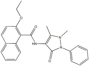 N-(1,5-dimethyl-3-oxo-2-phenyl-2,3-dihydro-1H-pyrazol-4-yl)-2-ethoxy-1-naphthamide Struktur