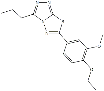 6-(4-ethoxy-3-methoxyphenyl)-3-propyl[1,2,4]triazolo[3,4-b][1,3,4]thiadiazole Struktur