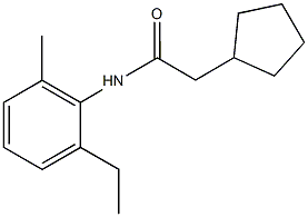 2-cyclopentyl-N-(2-ethyl-6-methylphenyl)acetamide Struktur