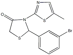 2-(3-bromophenyl)-3-(5-methyl-1,3-thiazol-2-yl)-1,3-thiazolidin-4-one Struktur