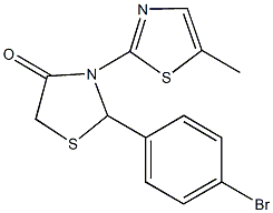 2-(4-bromophenyl)-3-(5-methyl-1,3-thiazol-2-yl)-1,3-thiazolidin-4-one Struktur