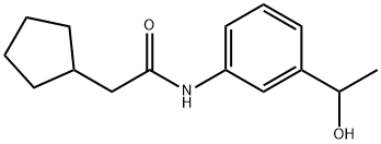 2-cyclopentyl-N-[3-(1-hydroxyethyl)phenyl]acetamide Struktur