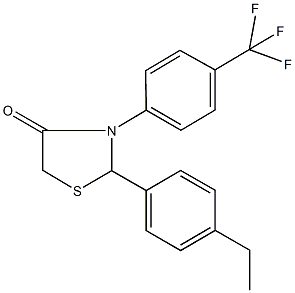 2-(4-ethylphenyl)-3-[4-(trifluoromethyl)phenyl]-1,3-thiazolidin-4-one Struktur