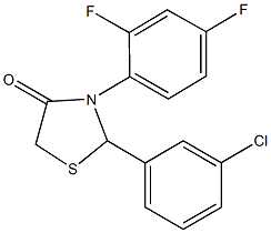 2-(3-chlorophenyl)-3-(2,4-difluorophenyl)-1,3-thiazolidin-4-one Struktur