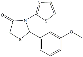 2-(3-methoxyphenyl)-3-(1,3-thiazol-2-yl)-1,3-thiazolidin-4-one Struktur