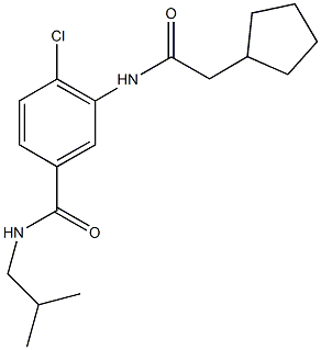 4-chloro-3-[(cyclopentylacetyl)amino]-N-isobutylbenzamide Struktur