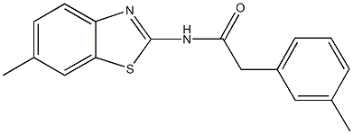 N-(6-methyl-1,3-benzothiazol-2-yl)-2-(3-methylphenyl)acetamide Struktur