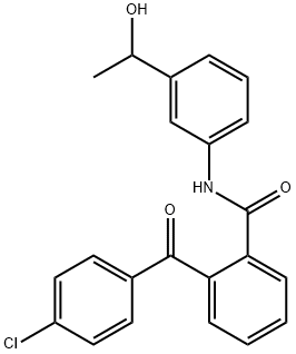 2-(4-chlorobenzoyl)-N-[3-(1-hydroxyethyl)phenyl]benzamide Struktur