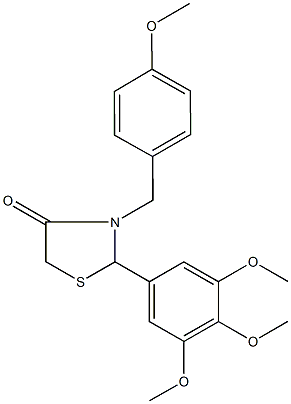 3-(4-methoxybenzyl)-2-(3,4,5-trimethoxyphenyl)-1,3-thiazolidin-4-one Struktur