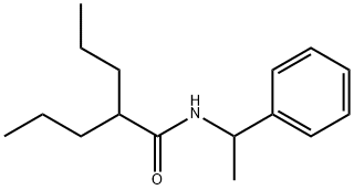 N-(1-phenylethyl)-2-propylpentanamide Struktur