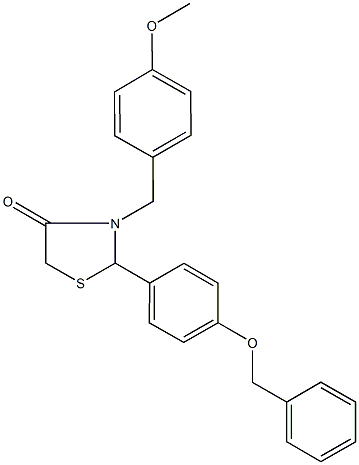 2-[4-(benzyloxy)phenyl]-3-(4-methoxybenzyl)-1,3-thiazolidin-4-one Struktur