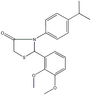 2-(2,3-dimethoxyphenyl)-3-(4-isopropylphenyl)-1,3-thiazolidin-4-one Struktur