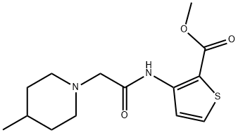 methyl 3-{[(4-methyl-1-piperidinyl)acetyl]amino}-2-thiophenecarboxylate Struktur