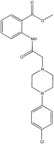 methyl 2-({[4-(4-chlorophenyl)-1-piperazinyl]acetyl}amino)benzoate Struktur