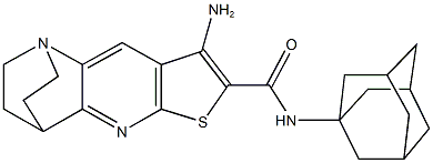 N-(1-adamantyl)-5-amino-7-thia-1,9-diazatetracyclo[9.2.2.0~2,10~.0~4,8~]pentadeca-2(10),3,5,8-tetraene-6-carboxamide Struktur