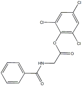 2,4,6-trichlorophenyl (benzoylamino)acetate Struktur