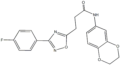 N-(2,3-dihydro-1,4-benzodioxin-6-yl)-3-[3-(4-fluorophenyl)-1,2,4-oxadiazol-5-yl]propanamide Struktur