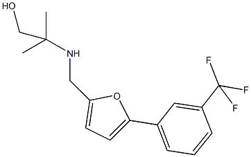 2-methyl-2-[({5-[3-(trifluoromethyl)phenyl]-2-furyl}methyl)amino]-1-propanol Struktur