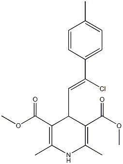 dimethyl 4-[2-chloro-2-(4-methylphenyl)vinyl]-2,6-dimethyl-1,4-dihydro-3,5-pyridinedicarboxylate Struktur