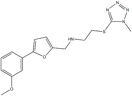 N-{[5-(3-methoxyphenyl)-2-furyl]methyl}-N-{2-[(1-methyl-1H-tetraazol-5-yl)sulfanyl]ethyl}amine Struktur