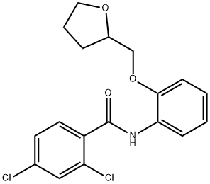 2,4-dichloro-N-[2-(tetrahydro-2-furanylmethoxy)phenyl]benzamide Struktur