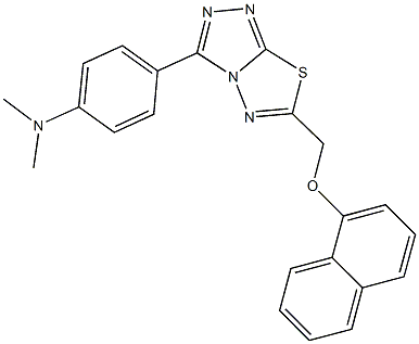 N,N-dimethyl-N-(4-{6-[(1-naphthyloxy)methyl][1,2,4]triazolo[3,4-b][1,3,4]thiadiazol-3-yl}phenyl)amine Struktur