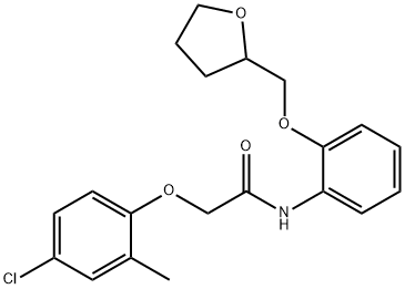 2-(4-chloro-2-methylphenoxy)-N-[2-(tetrahydro-2-furanylmethoxy)phenyl]acetamide Struktur