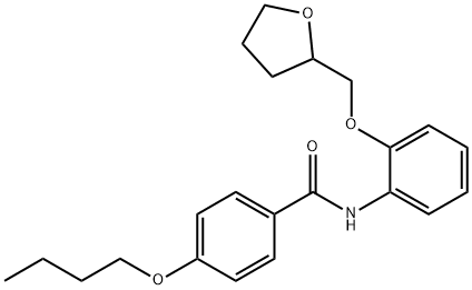 4-butoxy-N-[2-(tetrahydro-2-furanylmethoxy)phenyl]benzamide Struktur