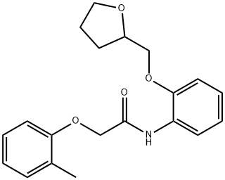 2-(2-methylphenoxy)-N-[2-(tetrahydro-2-furanylmethoxy)phenyl]acetamide Struktur