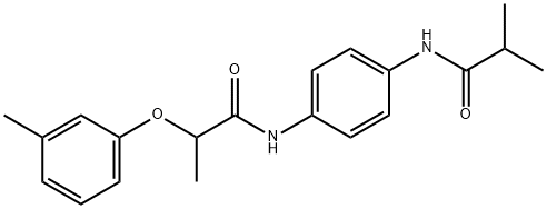 2-methyl-N-(4-{[2-(3-methylphenoxy)propanoyl]amino}phenyl)propanamide Struktur