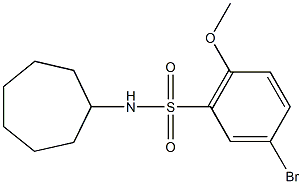 5-bromo-N-cycloheptyl-2-methoxybenzenesulfonamide Struktur