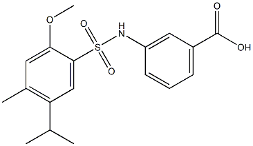 3-{[(5-isopropyl-2-methoxy-4-methylphenyl)sulfonyl]amino}benzoic acid Struktur