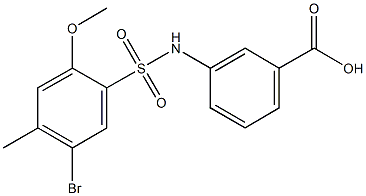 3-{[(5-bromo-2-methoxy-4-methylphenyl)sulfonyl]amino}benzoic acid Struktur