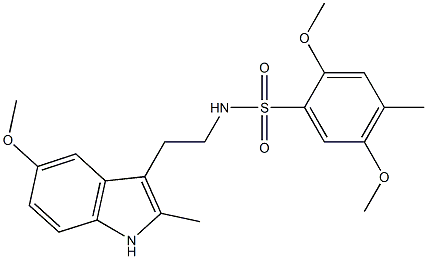 2,5-dimethoxy-N-[2-(5-methoxy-2-methyl-1H-indol-3-yl)ethyl]-4-methylbenzenesulfonamide Struktur