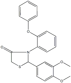 2-(3,4-dimethoxyphenyl)-3-(2-phenoxyphenyl)-1,3-thiazolidin-4-one Struktur