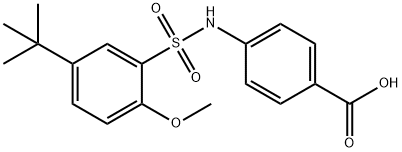 4-{[(5-tert-butyl-2-methoxyphenyl)sulfonyl]amino}benzoic acid Struktur