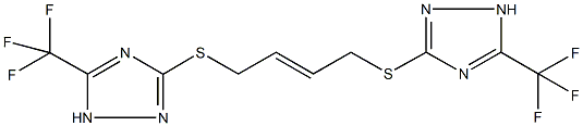 5-(trifluoromethyl)-3-[(4-{[5-(trifluoromethyl)-1H-1,2,4-triazol-3-yl]sulfanyl}-2-butenyl)sulfanyl]-1H-1,2,4-triazole Struktur