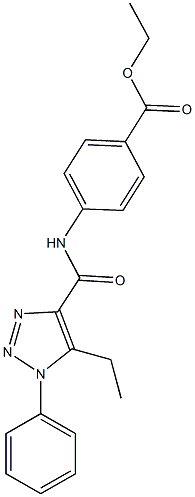 ethyl 4-{[(5-ethyl-1-phenyl-1H-1,2,3-triazol-4-yl)carbonyl]amino}benzoate Struktur