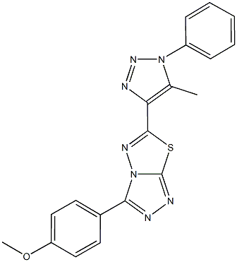 methyl 4-[6-(5-methyl-1-phenyl-1H-1,2,3-triazol-4-yl)[1,2,4]triazolo[3,4-b][1,3,4]thiadiazol-3-yl]phenyl ether Struktur