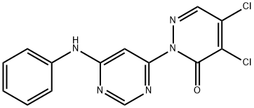 2-(6-anilino-4-pyrimidinyl)-4,5-dichloro-3(2H)-pyridazinone Struktur