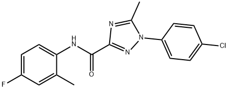 1-(4-chlorophenyl)-N-(4-fluoro-2-methylphenyl)-5-methyl-1H-1,2,4-triazole-3-carboxamide Struktur