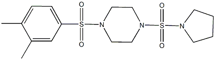 1-[(3,4-dimethylphenyl)sulfonyl]-4-(1-pyrrolidinylsulfonyl)piperazine Struktur