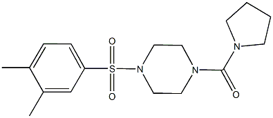 1-[(3,4-dimethylphenyl)sulfonyl]-4-(1-pyrrolidinylcarbonyl)piperazine Struktur