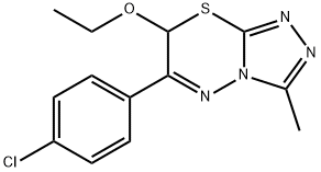 6-(4-chlorophenyl)-7-ethoxy-3-methyl-7H-[1,2,4]triazolo[3,4-b][1,3,4]thiadiazine Struktur