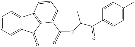 1-methyl-2-(4-methylphenyl)-2-oxoethyl 9-oxo-9H-fluorene-1-carboxylate Struktur